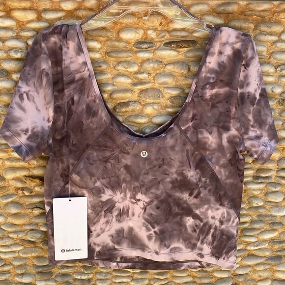 Lululemon Size 10 Berry/Beige Buttery Soft Nulu Align Tee NWT - Picture 5 of 9